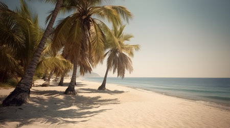 Palmy Trees and a Sandy Beach Await Your Escapeの素材
