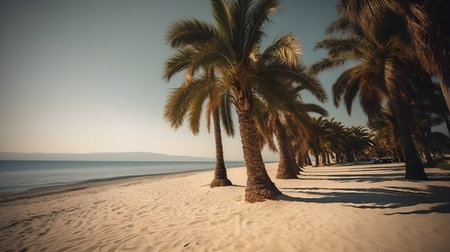 A Pristine Stretch of Trees and Sandy Beachの素材