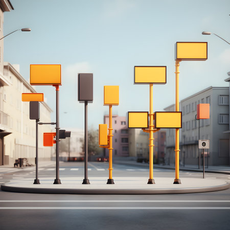 Intersection signposts ensuring smooth and safe navigationの素材