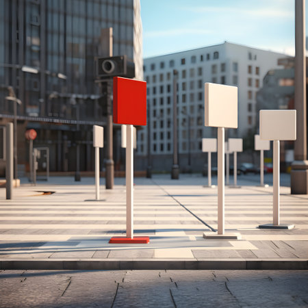 Intersection signposts ensuring safe and efficient navigationの素材