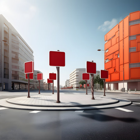 Road intersections equipped with reliable signpostsの素材