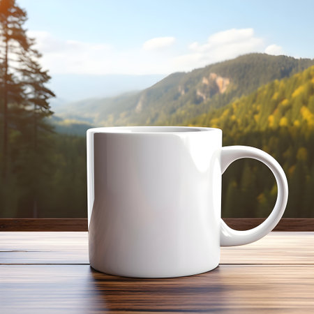 Mockup presenting a mug with complementary itemsの素材