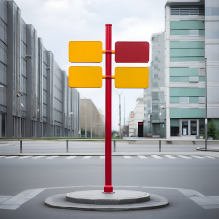 Signposts aiding drivers with clear directionsの素材
