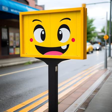 Eye-catching emoji signs capturing attentionの素材