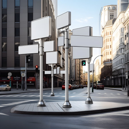 Signposts enhancing navigation on urban roadsの素材