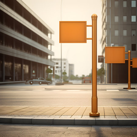 City streets featuring informative and well-placed signpostsの素材