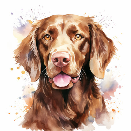 Playful Canine Artwork on a White Backgroundのイラスト素材