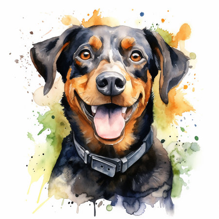 Expressive Pet Painting on a White Backgroundのイラスト素材