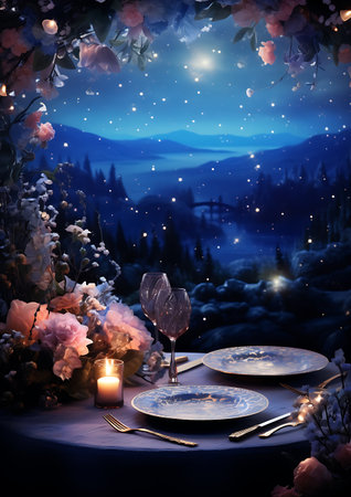 Enchanting soiree artistic banquet illustrationsの素材