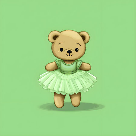 Charming bear ballet poseの素材