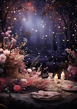 A symphony of artistry banquet invitation card eleganceの素材