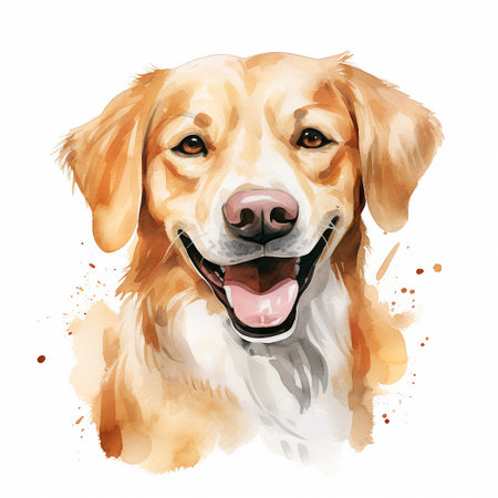 Charming Canine Artwork on a Clean White Canvasのイラスト素材