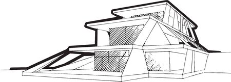 Sketch of a modern houseのイラスト素材