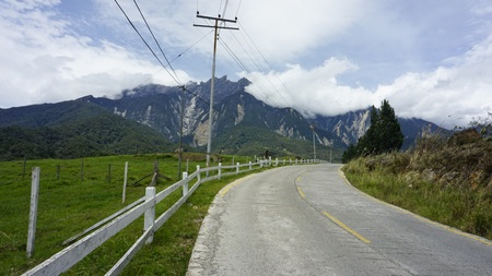 the road to Kundasang, Sabah, Malaysiaの写真素材