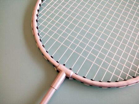 close up of badminton racketの写真素材