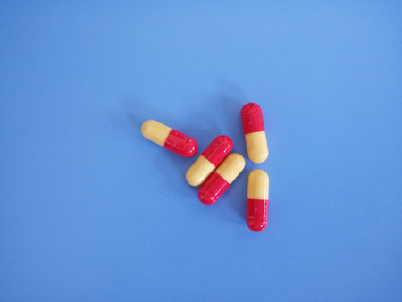 capsule on the blue background