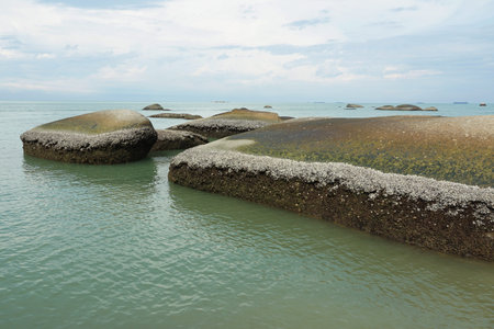 scenic view of Tanjung Bidara beach, located at Melaka, Malaysia