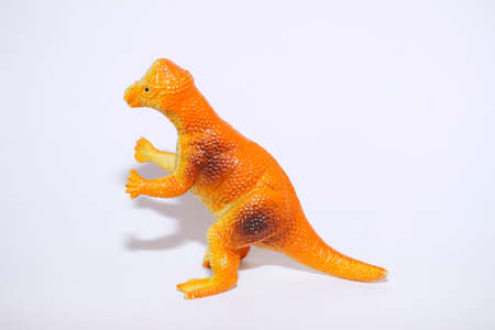 dinosour toy isolated on white backgroundの写真素材