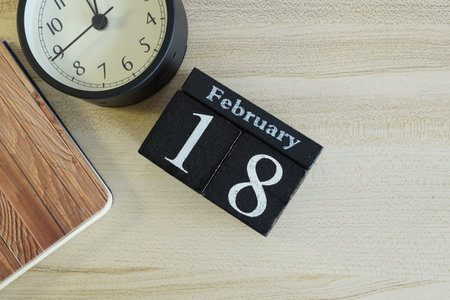 cube calendar date January 24 on the wooden backgroundの写真素材