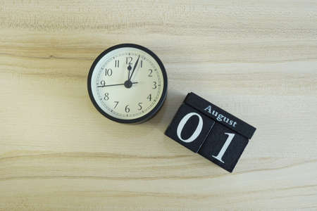 cube calendar date January 24 on the wooden backgroundの写真素材