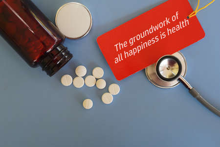 view of pills on the tableの写真素材