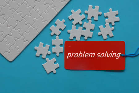 jigsaw puzzle pieces with motivational quotesの写真素材