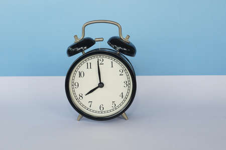 close up of alarm clock on the tableの写真素材