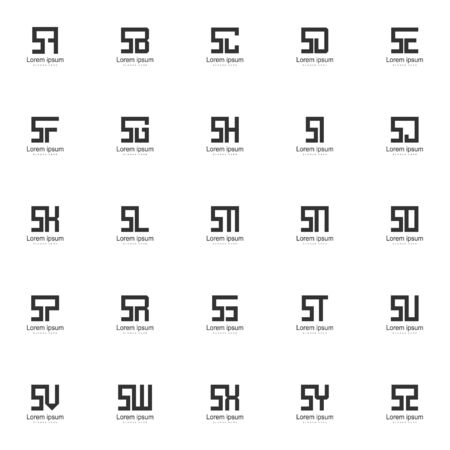 Set of letter logo template. Minimal letter logo template designのイラスト素材