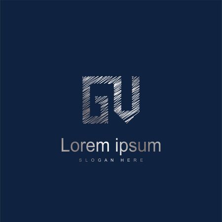 Initial Letter GV Logo Template Vector Designのイラスト素材