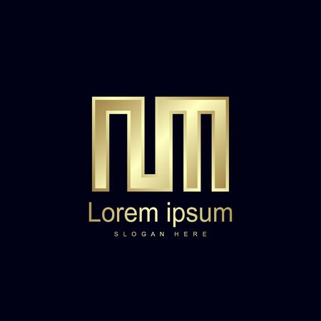 Initial Letter NM Logo Template Vector Designのイラスト素材