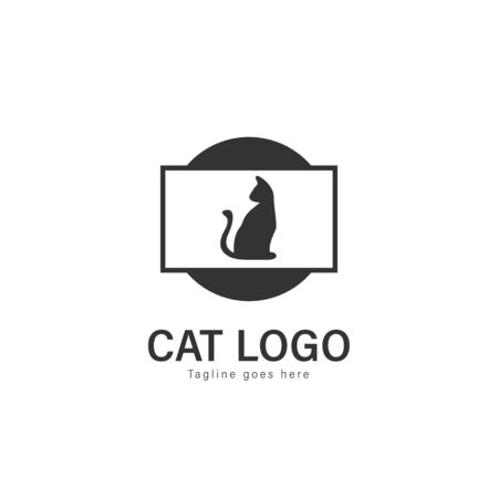 Cat logo vector illustration. modern cat logo template isolated on white backgroundのイラスト素材