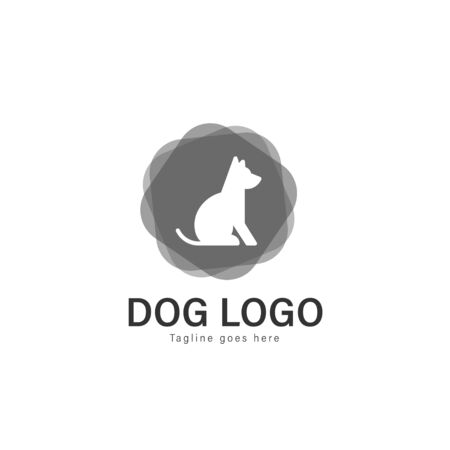 Dog logo vector illustration. modern dog logo template isolated on white backgroundのイラスト素材