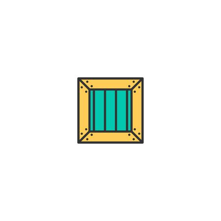 crate icon line design. Business icon vector illustrationのイラスト素材