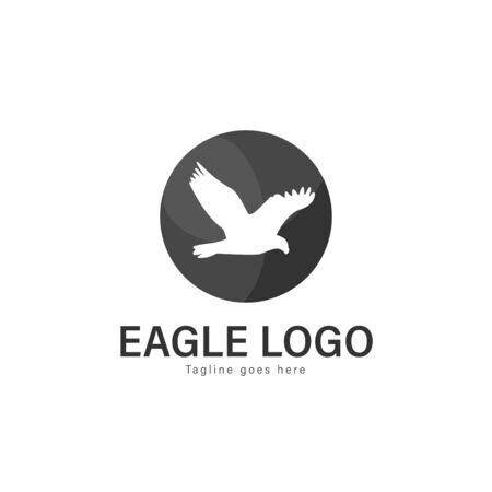 Eagle logo vector illustration. modern eagle logo template isolated on white backgroundのイラスト素材