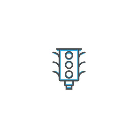 Traffic light icon design. Transportation icon vector illustrationのイラスト素材