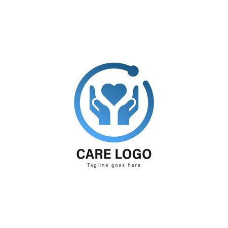 Care logo template design. Care logo with modern frame isolated on white backgroundのイラスト素材