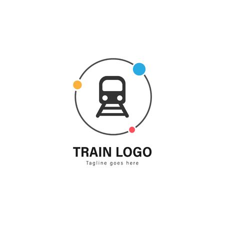 Train logo template design. Train logo with modern frame isolated on white backgroundのイラスト素材