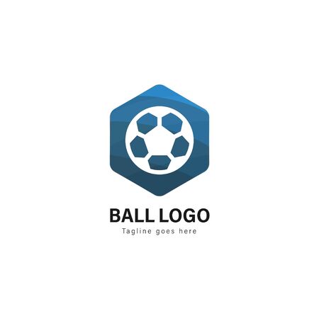 Soccer logo template design. Soccer logo with modern frame isolated on white backgroundのイラスト素材