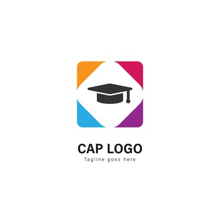 University logo template design. University logo with modern frame isolated on white backgroundのイラスト素材