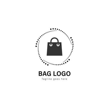Shop logo template design. Shop logo with modern frame isolated on white backgroundのイラスト素材