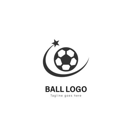 Soccer logo template design. Soccer logo with modern frame isolated on white backgroundのイラスト素材