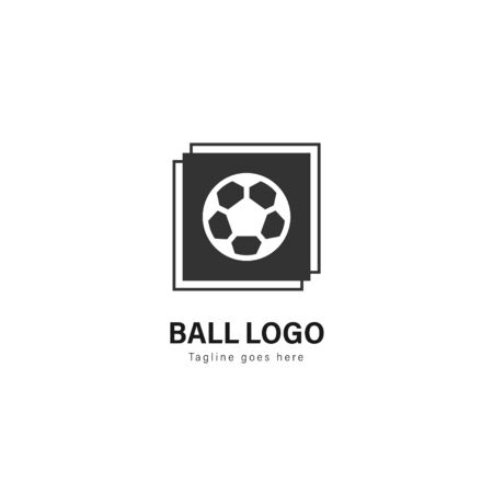 Soccer logo template design. Soccer logo with modern frame isolated on white backgroundのイラスト素材