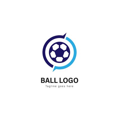 Soccer logo template design. Soccer logo with modern frame isolated on white backgroundのイラスト素材