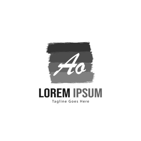 AO Letter Logo Design. Creative Modern AO Letters Icon Illustrationのイラスト素材