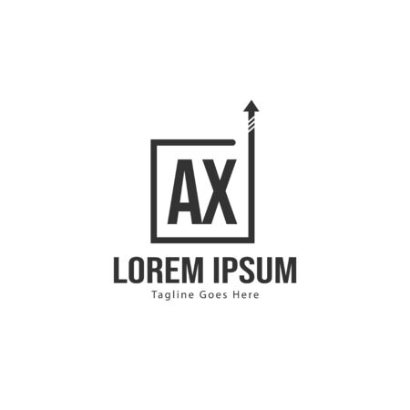 AX Letter Logo Design. Creative Modern AX Letters Icon Illustrationのイラスト素材
