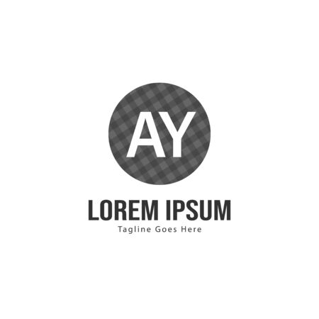 AY Letter Logo Design. Creative Modern AY Letters Icon Illustrationのイラスト素材