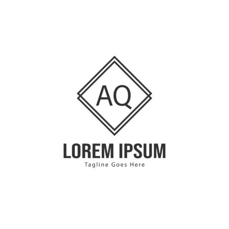 AQ Letter Logo Design. Creative Modern AQ Letters Icon Illustrationのイラスト素材