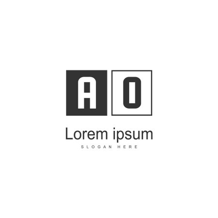 AO Letter Logo Design. Creative Modern AO Letters Icon Illustrationのイラスト素材