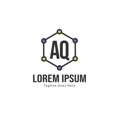 AQ Letter Logo Design. Creative Modern AQ Letters Icon Illustrationのイラスト素材