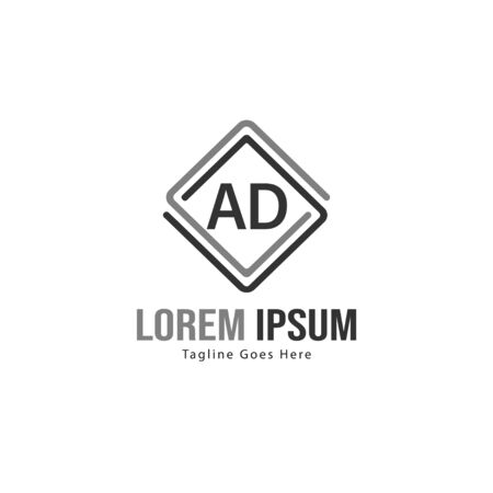 AD Letter Logo Design. Creative Modern AD Letters Icon Illustrationのイラスト素材